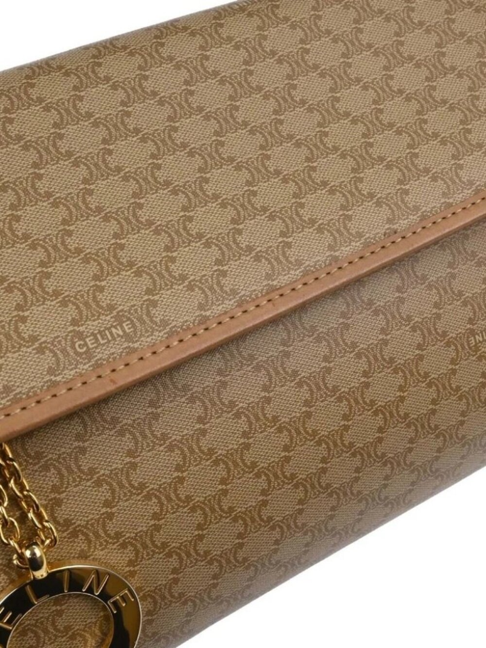 Celine Beige Macadam Shoulder Bag M13 136162 - Picture 4 of 11